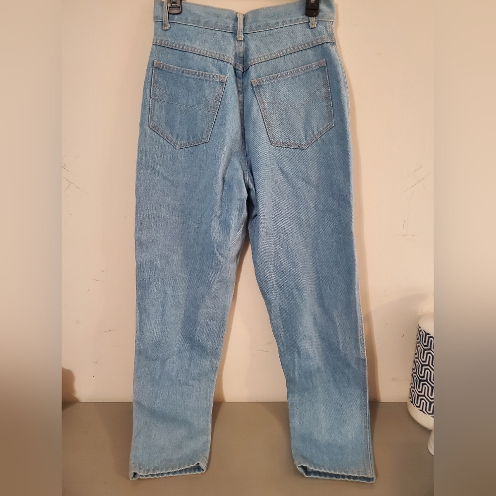 90s High Waist Mom Jeans MADE USA California Nautical Anchor Shell Vintage Jeans - Picture 6 of 9